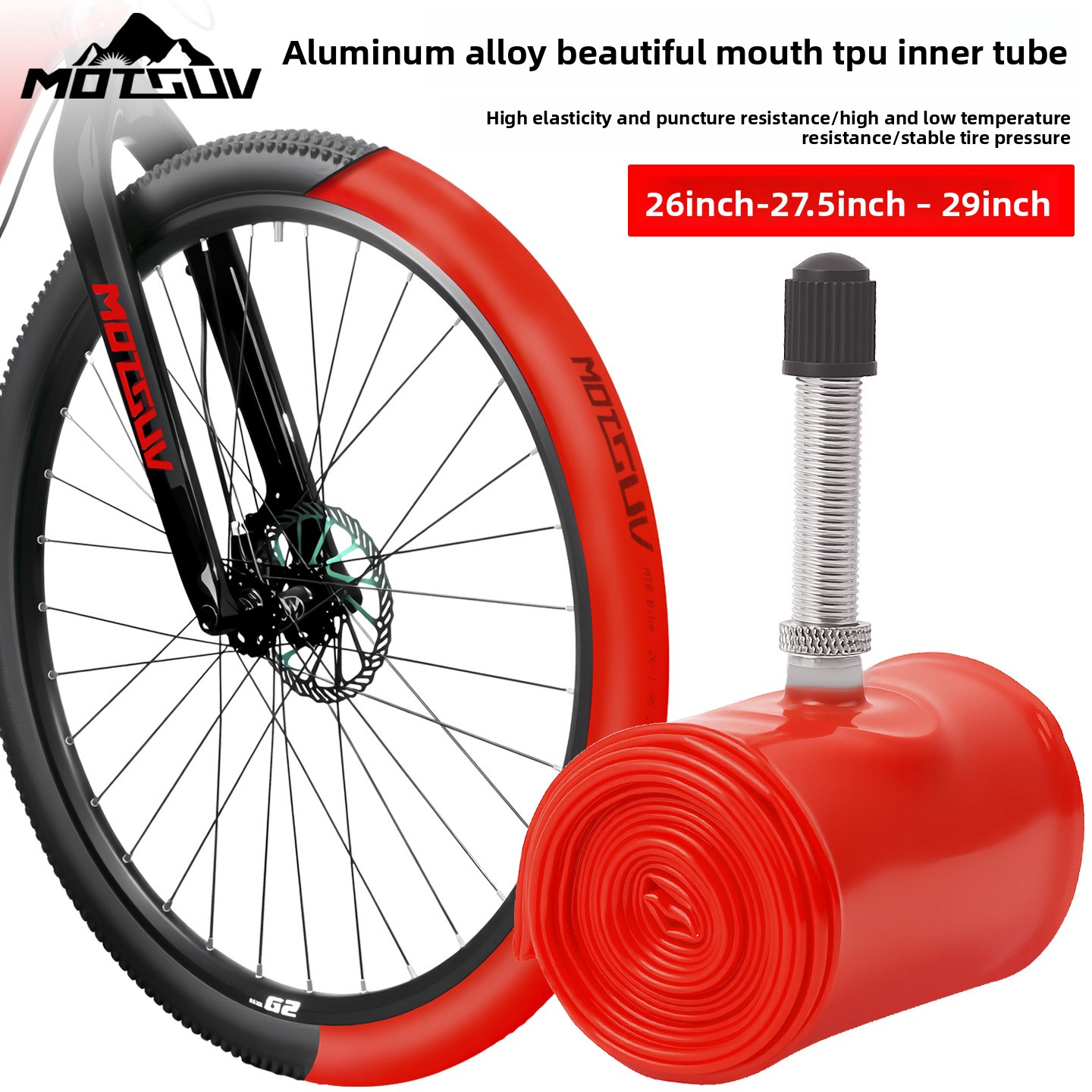 Mountain Biking Tube - マウンテンバイクTPUインナーチューブ 26/27.5/29インチ 自転車 美しいバルブ口 超軽量 耐パンクタイヤ