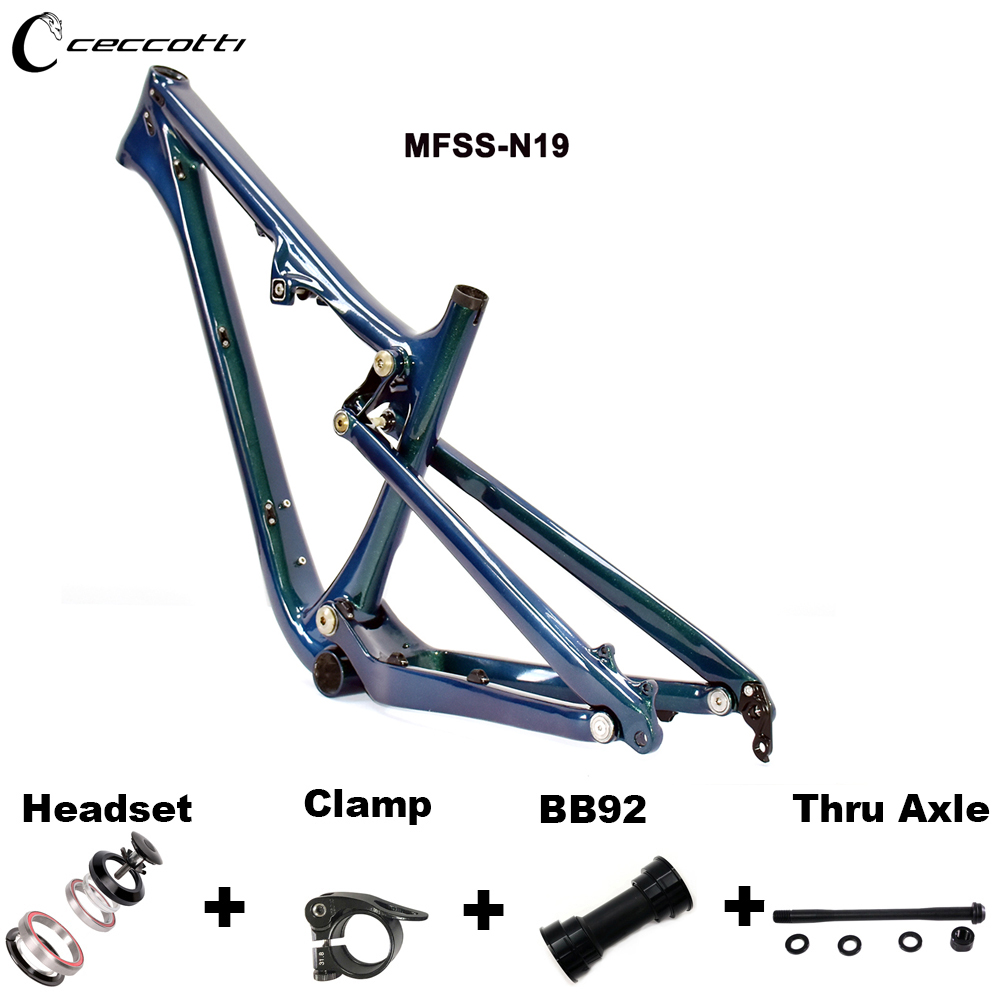 Mountain Biking Colorado - カメレオンカラーのカーボンファイバーフレームセット,27.5erサスペンションMTBフレーム,t1000,サイズ16.5インチ,bb92