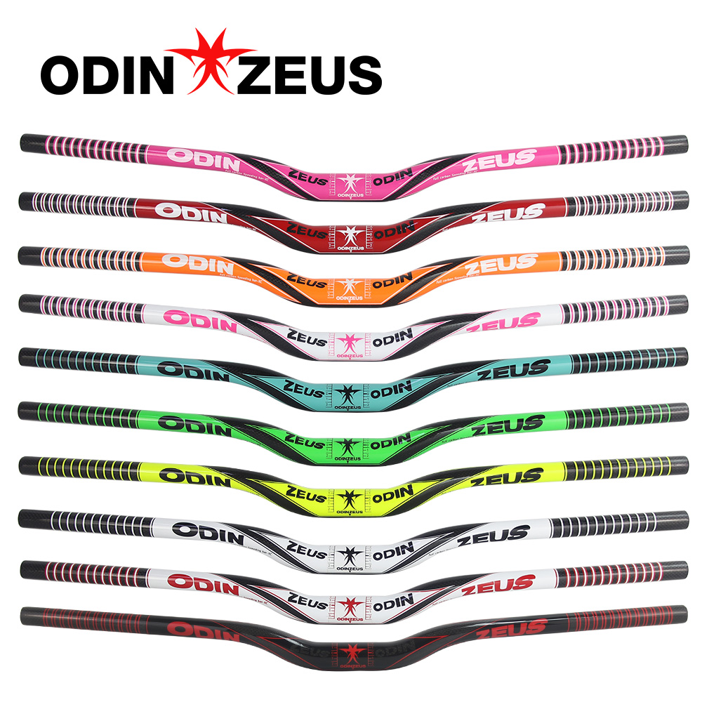Mountain Biking Colorado - ODINZEUS-マウンテンバイクハンドルバー、フルカーボンファイバー、強化強度、10色、フラット、ライズクリップ、男の子、女の子、31.8mm、580-740m