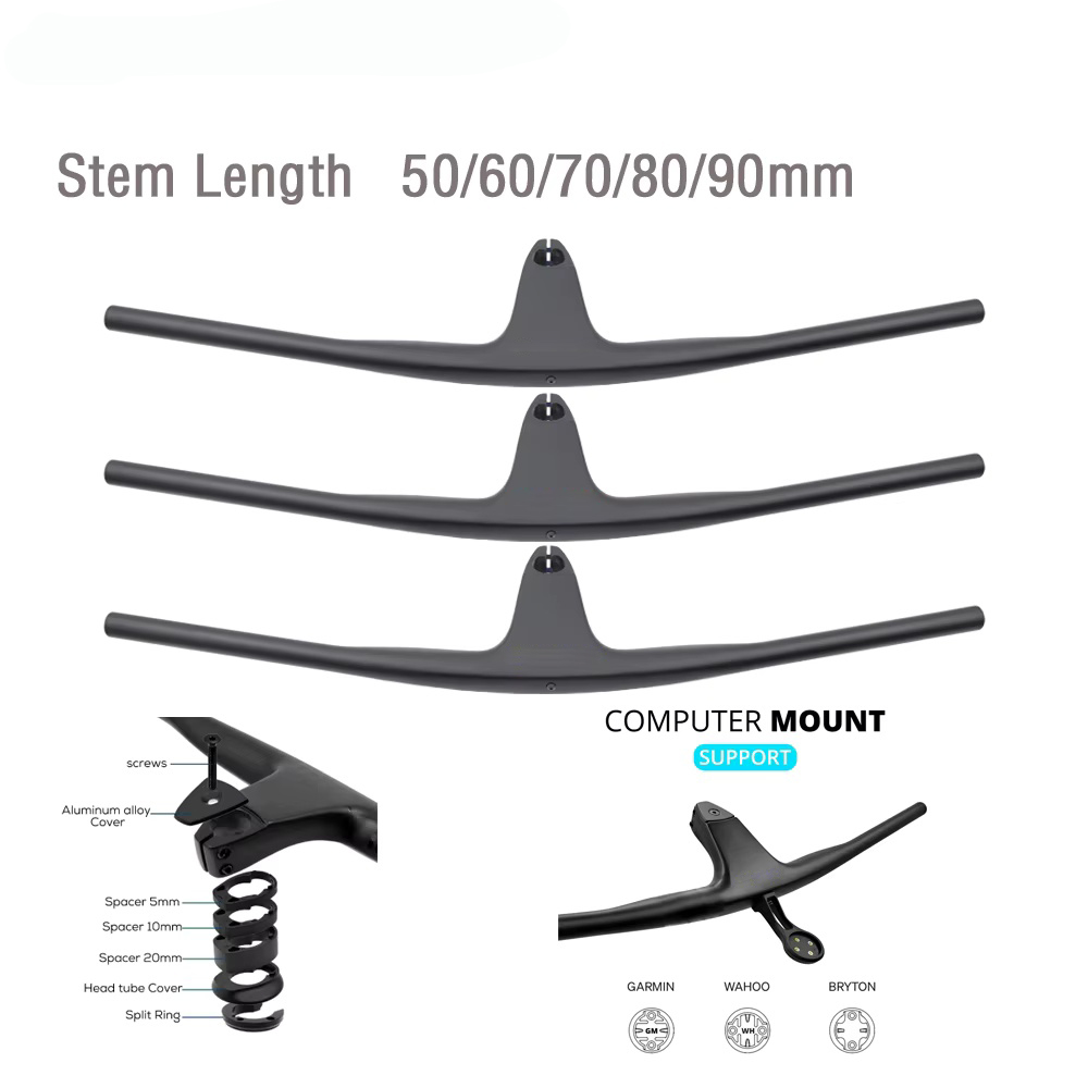 Mountain Biking Colorado - SYNCRO フルカーボンファイバー一体型コックピット内部ケーブル -17 ° 50mm-90mm MTB