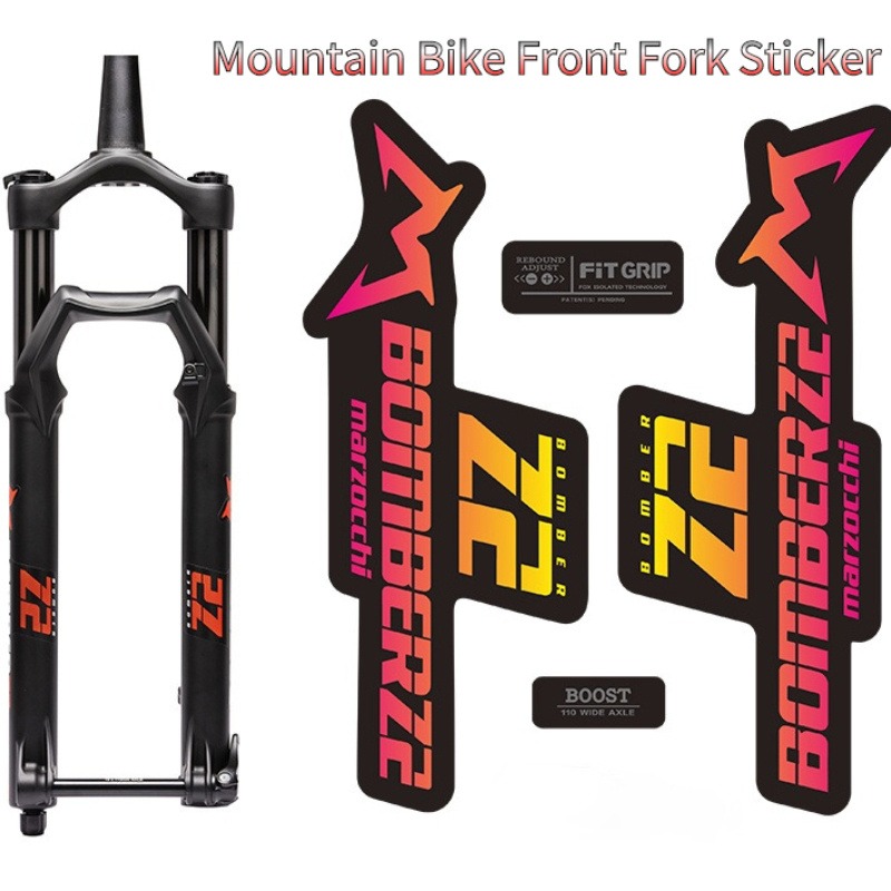 Mountain Biking Colorado - ロードバイク、マウンテンバイクのライディングやレース用の粘着性のあるフロントフォークステッカー、カラフルなデカールでフレームを保護するように設計されています、サイズ