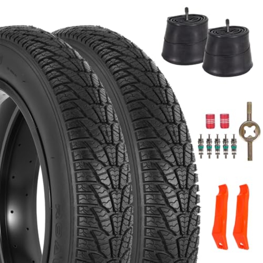 Mountain Biking Tube - 2パック 26x4.0 ファットバイクタイヤ、26インチ マウンテンバイクタイヤとチューブセット、折りたたみ式交換用自転車タイヤ（タイヤレバー付き）