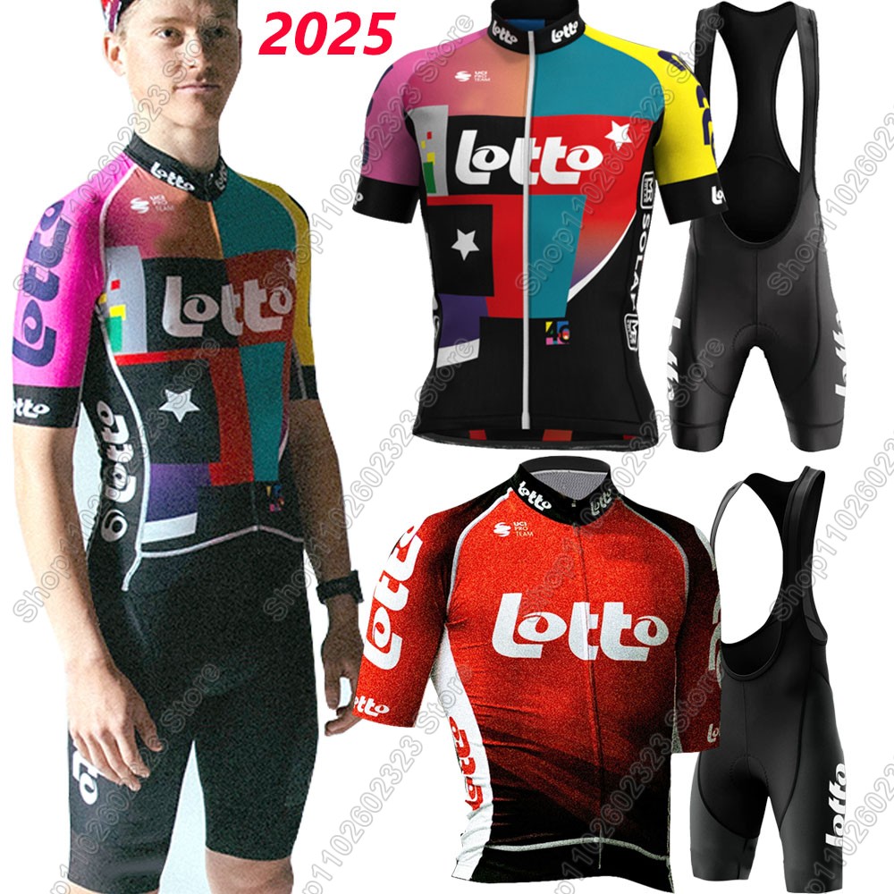 ロトチーム2025サイクリングジャージセット サマーベルギー - Mountain Biking Trousers のレビューと価格