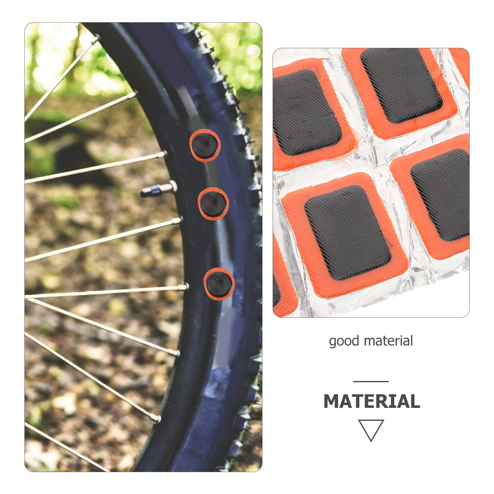 2枚入り自転車タイヤ修理パッチキット、接着剤不要、軽量で持ち - Mountain Biking Tube のレビューと価格