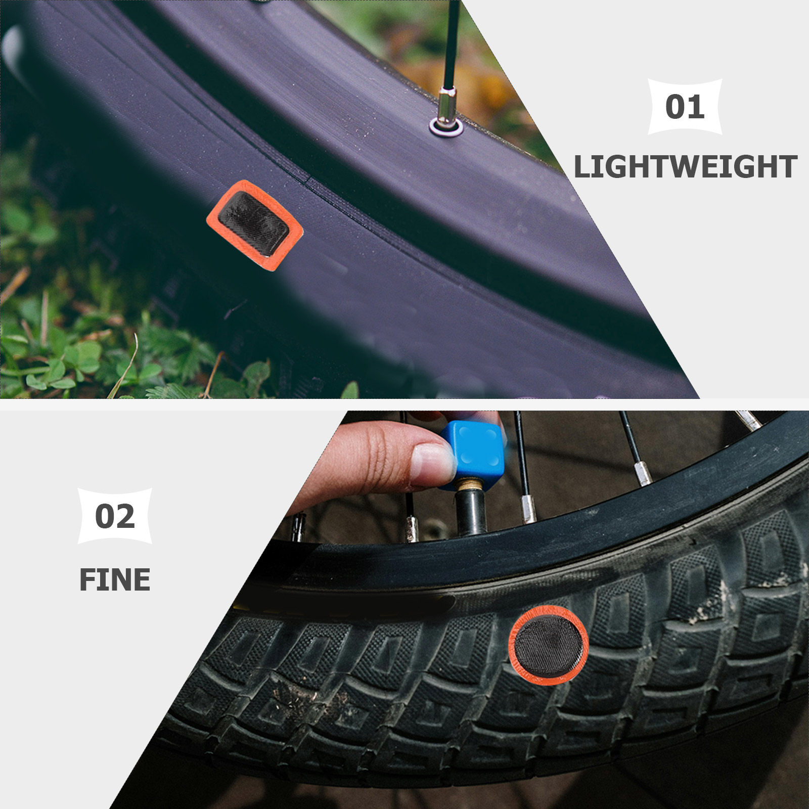 2枚入り自転車タイヤ修理パッチキット、接着剤不要、軽量で持ち - Mountain Biking Tube のレビューと価格